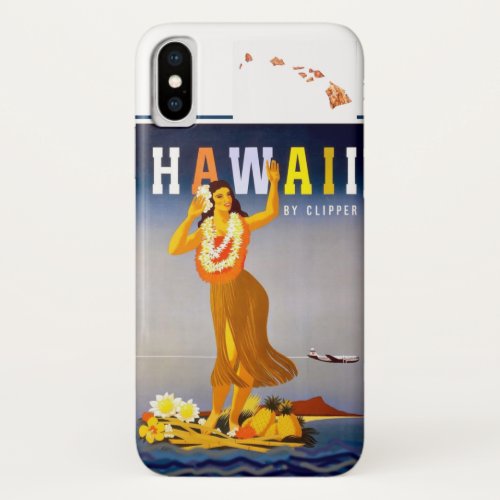 Vintage Hawaii Hula Art Hawaiian Islands iPhone X Case