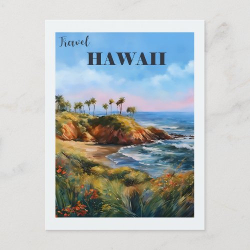 Vintage Hawaii Island Retro Travel Postcard