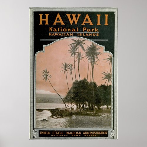 Vintage Hawaii National Park 1919 Poster