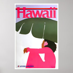 Vintage Hawaii Poster Travel Art Hawaiian Retro