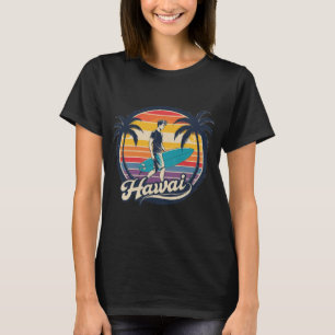Vintage Hawaii Surfing Retro Sunset Aesthetic T-Shirt