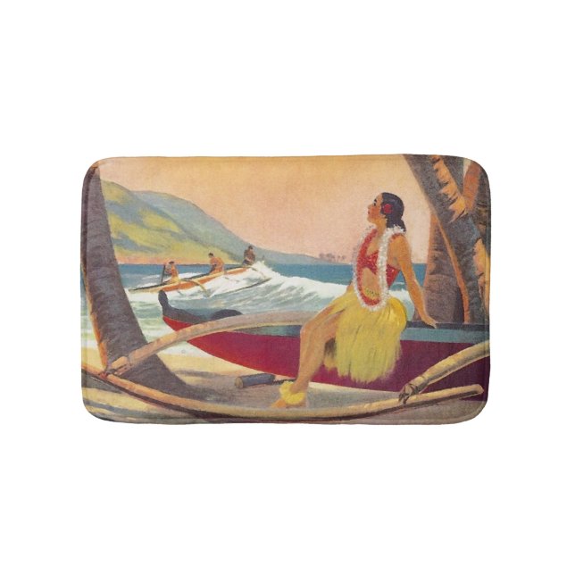 Vintage Hawaii Travel Bath Mat (Front)