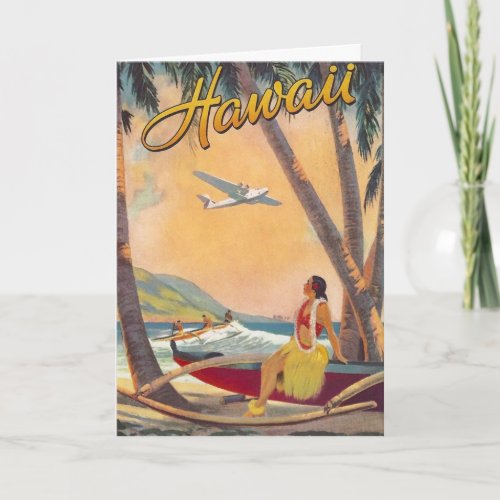 Vintage Hawaii Travel Card