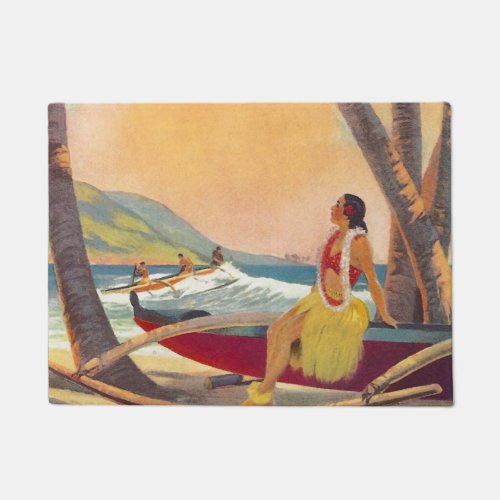 Vintage Hawaii Travel Doormat