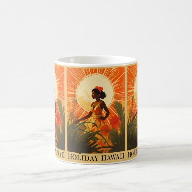 Vintage Hawaii: Travel Holiday Vacation  Coffee Mug (Center)