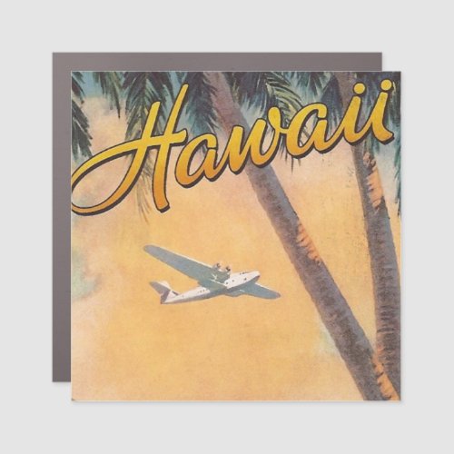 Vintage Hawaii Travel Illustration Art Car Magnet