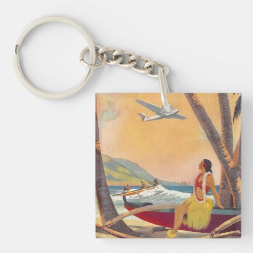 Vintage Hawaii Travel Keychain