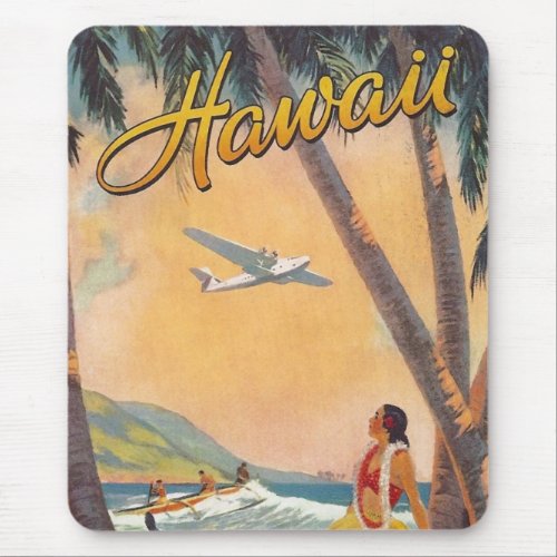 Vintage Hawaii Travel Mouse Pad