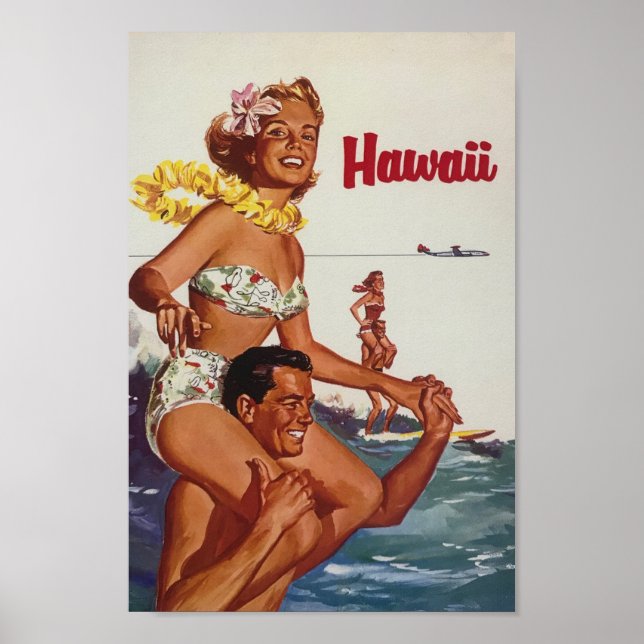 Vintage Hawaii Travel Poster (Front)