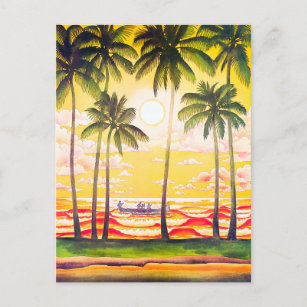 Vintage Hawaii Travel Poster Postcard