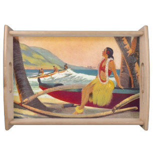Vintage Hawaii Travel Serving Tray