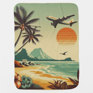 Vintage Hawaii/Tropical  Baby Blanket