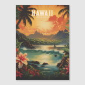 Vintage Hawaii Tropical Beach Travel Illustration (Front)