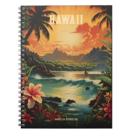 Vintage Hawaii Tropical Beach Travel Notebook