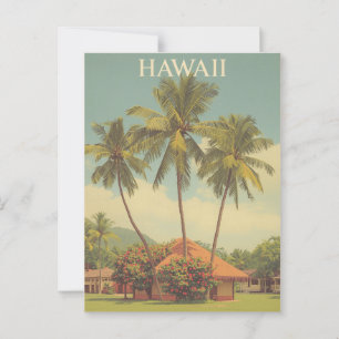 Vintage Hawaii Tropical Beach Travel Postcard