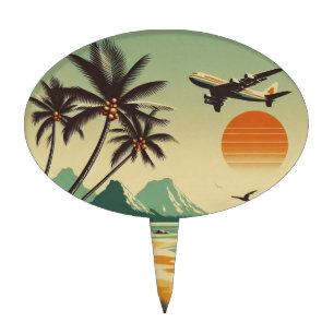 Vintage Hawaii/Tropical  Cake Topper
