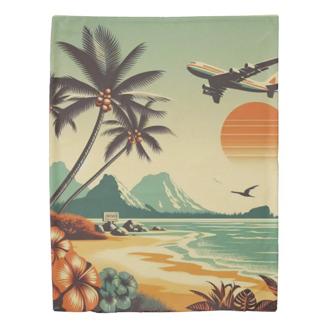 Vintage Hawaii/Tropical  Duvet Cover (Front)