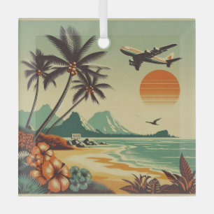 Vintage Hawaii/Tropical  Glass Ornament