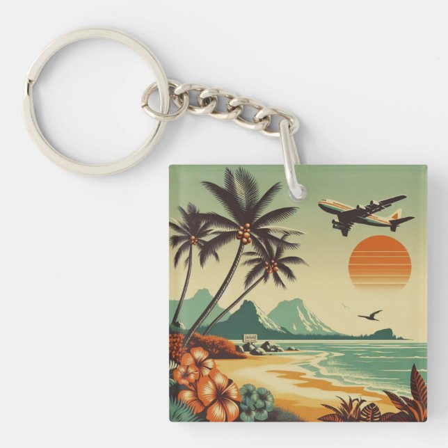 Vintage Hawaii/Tropical  Keychain (Front)