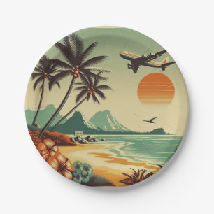 Vintage Hawaii/Tropical  Paper Plates