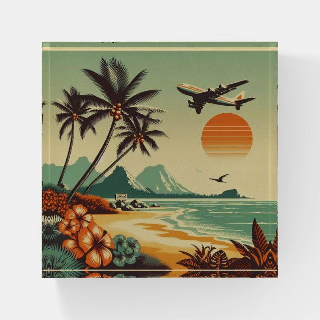 Vintage Hawaii/Tropical  Paperweight (Front)