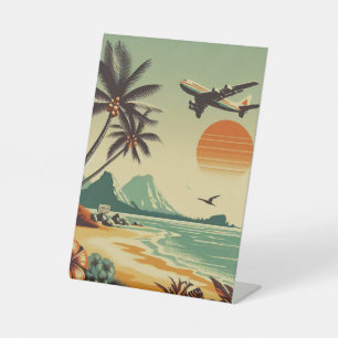 Vintage Hawaii/Tropical Pedestal Sign