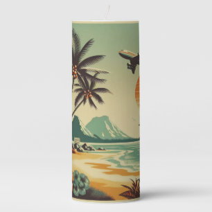 Vintage Hawaii/Tropical Pillar Candle