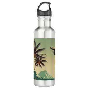 Vintage Hawaii/Tropical Stainless Steel Water Bottle