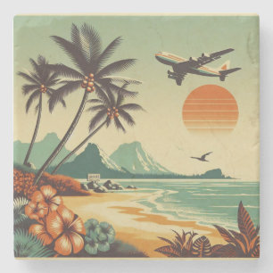 Vintage Hawaii/Tropical  Stone Coaster