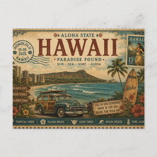 Vintage Hawaii Vacation Souvenir Postcard