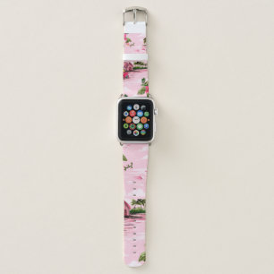 Vintage Hawaiian barkcloth design of tropical isla Apple Watch Band