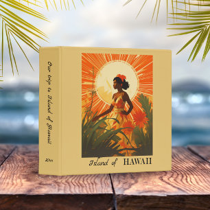 Vintage Hawaiian Goddess Travel Poster Scrapbook 3 Ring Binder