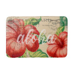 Vintage Hawaiian Hibiscus Postcard Bath Mat at Zazzle