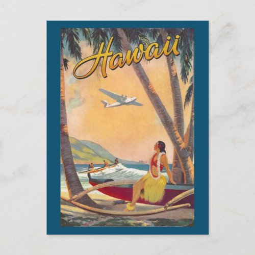 Vintage Hawaiian Islands Travel Aloha Pacific Invitation Postcard