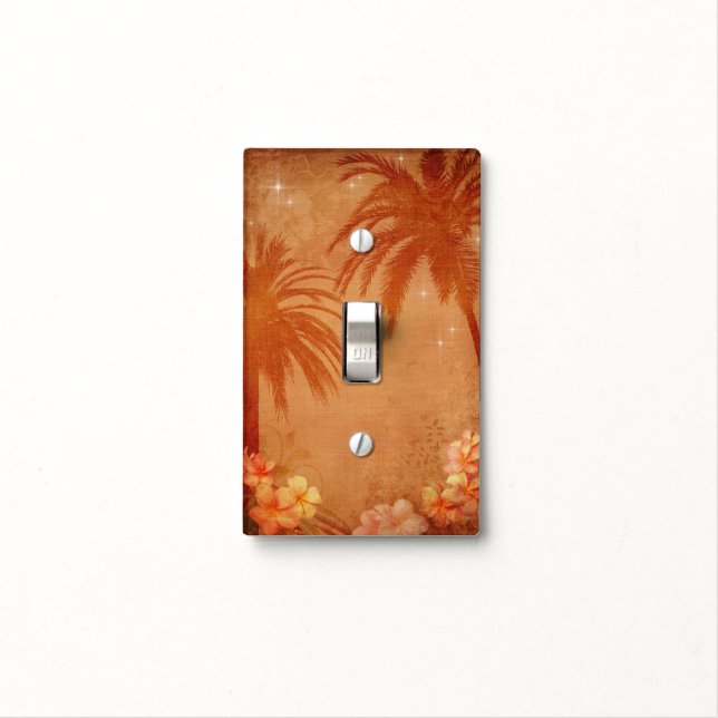 Vintage Hawaiian Light Switch Cover (In Situ)