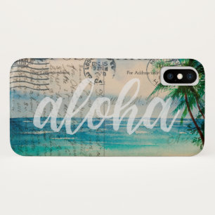 Vintage Hawaiian Palm Trees Postcard iPhone X Case