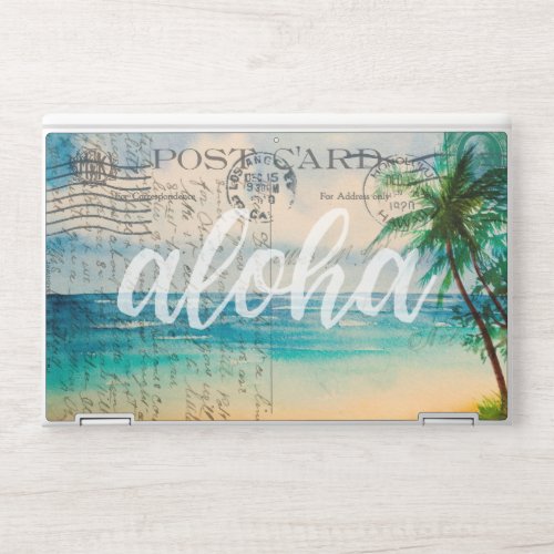 Vintage Hawaiian Palm Trees Postcard HP Laptop Skin