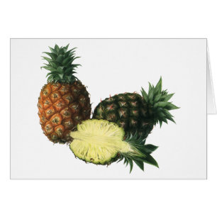 Vintage Hawaiian Pineapples, Organic Food Fruit Cards
