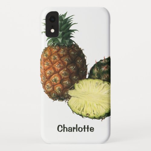 Vintage Hawaiian Pineapples Organic Food Fruit iPhone XR Case