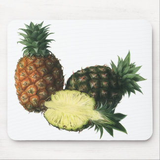 Vintage Hawaiian Pineapples, Organic Food Fruit Mouse Pad