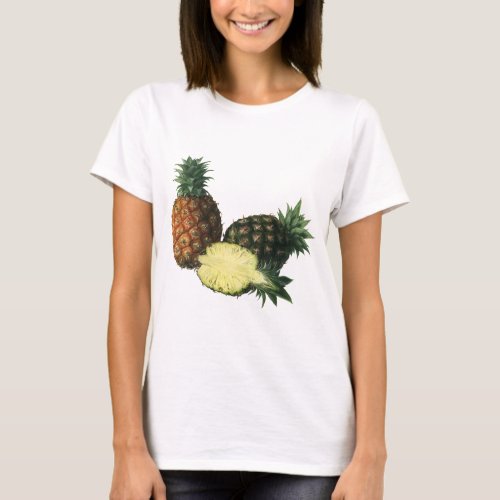 Vintage Hawaiian Pineapples Organic Food Fruit T_Shirt