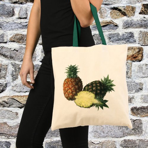 Vintage Hawaiian Pineapples Organic Food Fruit Tote Bag
