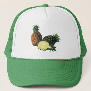 Vintage Hawaiian Pineapples, Organic Food Fruit Trucker Hat