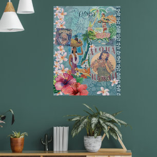 Vintage Hawaiian Scrapbook Page: Aloha Poster