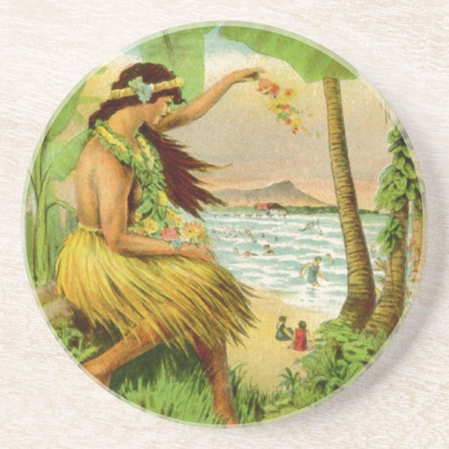 Vintage Hawaiian Travel Coaster (Front)