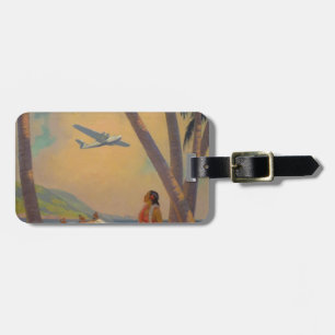 Vintage Hawaiian Travel - Hawaii Girl Dancer Luggage Tag
