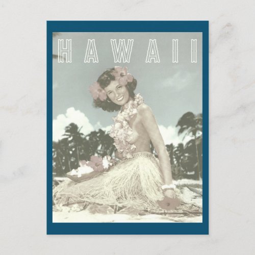 Vintage Hawaiian Travel _ Hawaii Hula Dancer   Pos Postcard