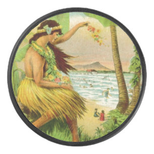 Vintage Hawaiian Travel Hockey Puck