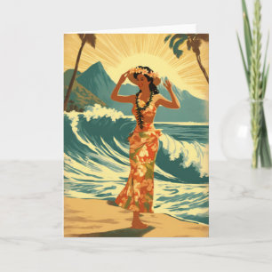 Vintage Hawaiian Travel Honolulu Mid-Pacific Card