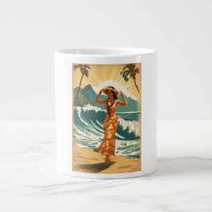 Vintage Hawaiian Travel Honolulu Mid-Pacific Giant Coffee Mug